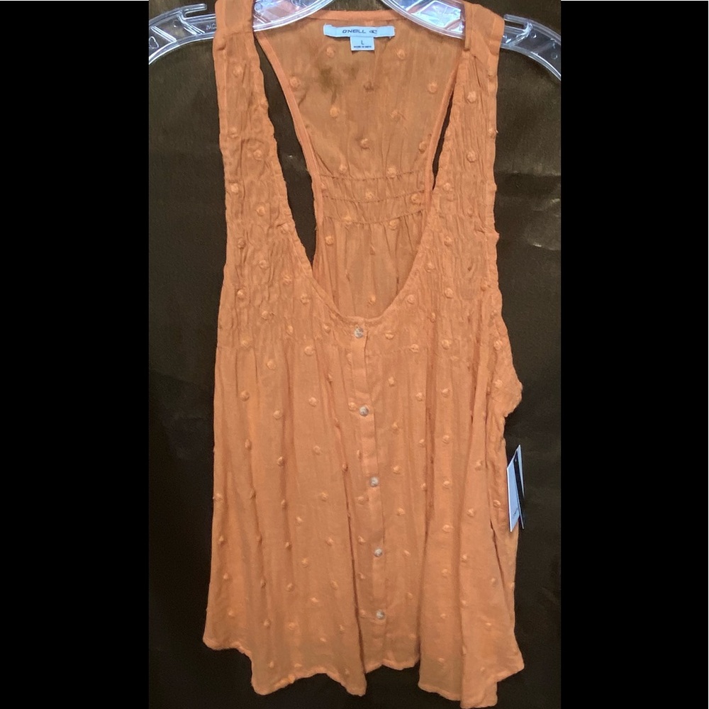 O'neill Orange Button Down Tank Top